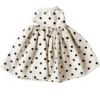 LARGE DOLL DRESS IN BLACK SPOT LINEN -Toy Discount Store alimrose large doll dress in black spot linen