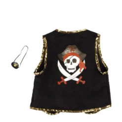 Great Pretenders PIRATE VEST AND EYE PATCH BLACK AND RED
