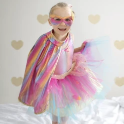 Great Pretenders SUPER-DUPER TUTU/CAPE/MASK, PINK & GOLD, 4-6 -Toy Discount Store great pretenders super duper tutu cape mask pink g 1