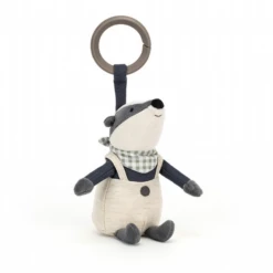 JELLYCAT LITTLE RAMBLER BADGER RATTLE