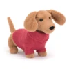 JELLYCAT SWEATER SAUSAGE DOG PINK -Toy Discount Store jellycat sweater sausage dog pink
