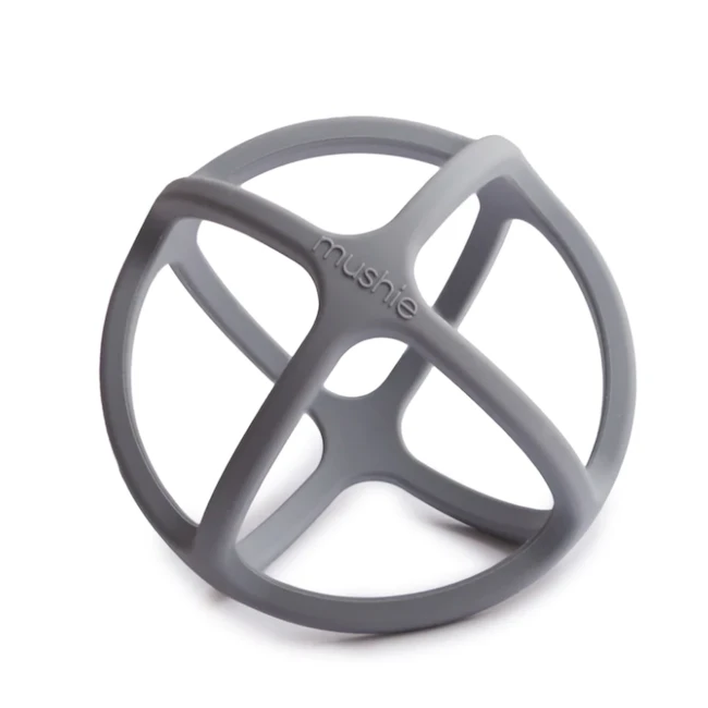 Mushie BALL TEETHER - DOVE GRAY 3 Mushie BALL TEETHER - DOVE GRAY
