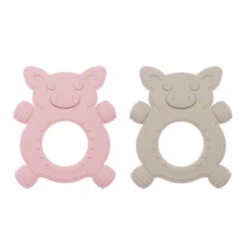 GIGGLY PIGGLY SILICONE TEETHER SET OF 2