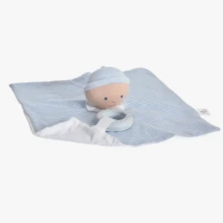 Tikiri CHERUB BABY COMFORTER WITH RUBBER TEETHER IN BLUE
